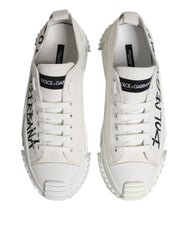 Dolce & Gabbana White Logo Print Lace Up Low Top Sneakers Shoes -   -  Dolce & Gabbana.