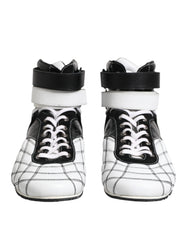 Dolce & Gabbana Black White Leather High Top Sneakers Shoes -   -  Dolce & Gabbana.