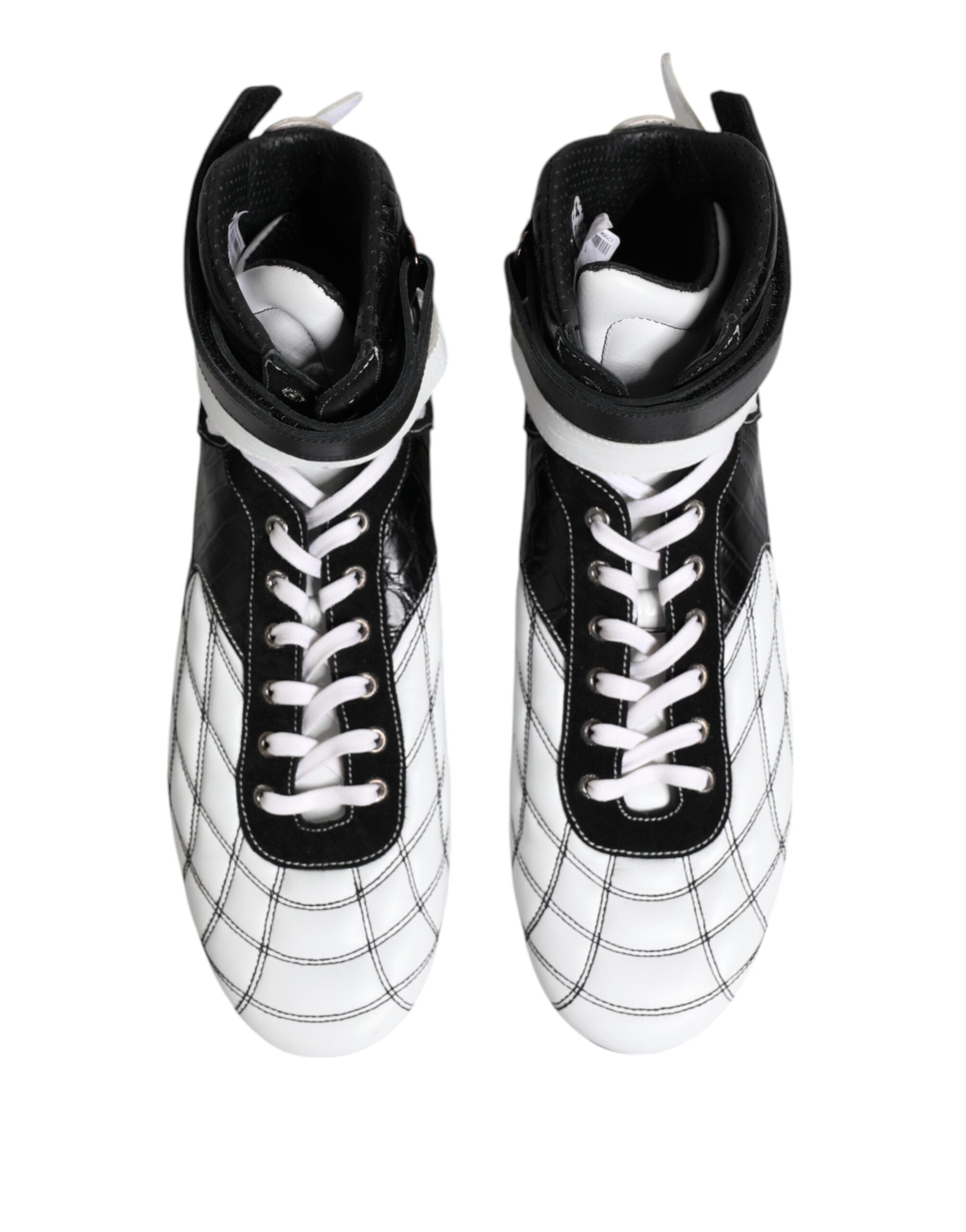 Dolce & Gabbana Black White Leather High Top Sneakers Shoes -   -  Dolce & Gabbana. Dolce & Gabbana Black White Leather High Top Sneakers Shoes -   -  Dolce & Gabbana.