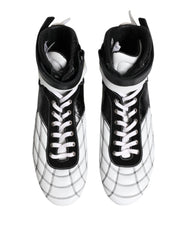 Dolce & Gabbana Black White Leather High Top Sneakers Shoes -   -  Dolce & Gabbana.