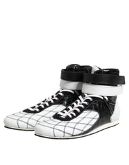 Dolce & Gabbana Black White Leather High Top Sneakers Shoes -   -  Dolce & Gabbana.