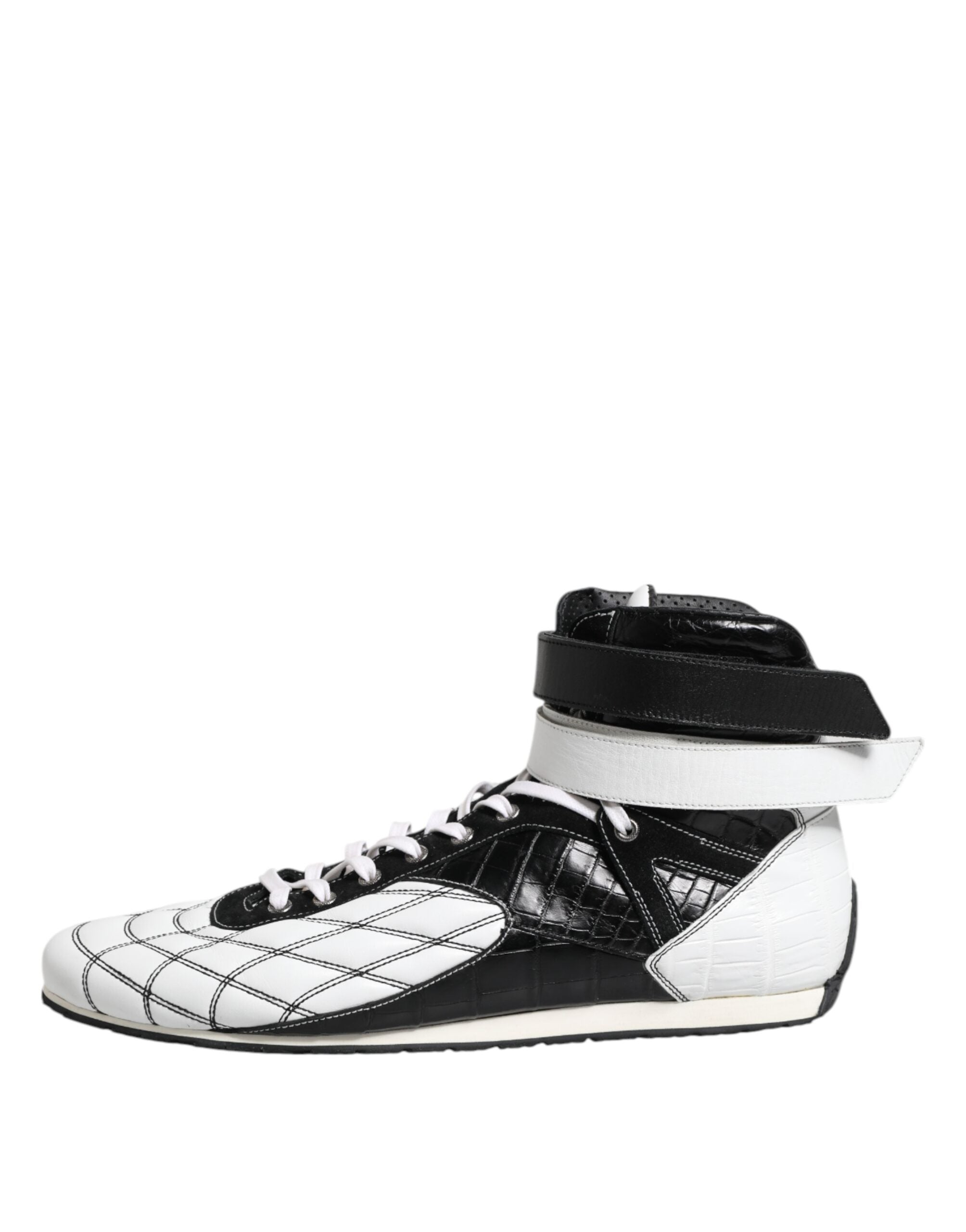 Dolce & Gabbana Black White Leather High Top Sneakers Shoes -   -  Dolce & Gabbana. Dolce & Gabbana Black White Leather High Top Sneakers Shoes -   -  Dolce & Gabbana.