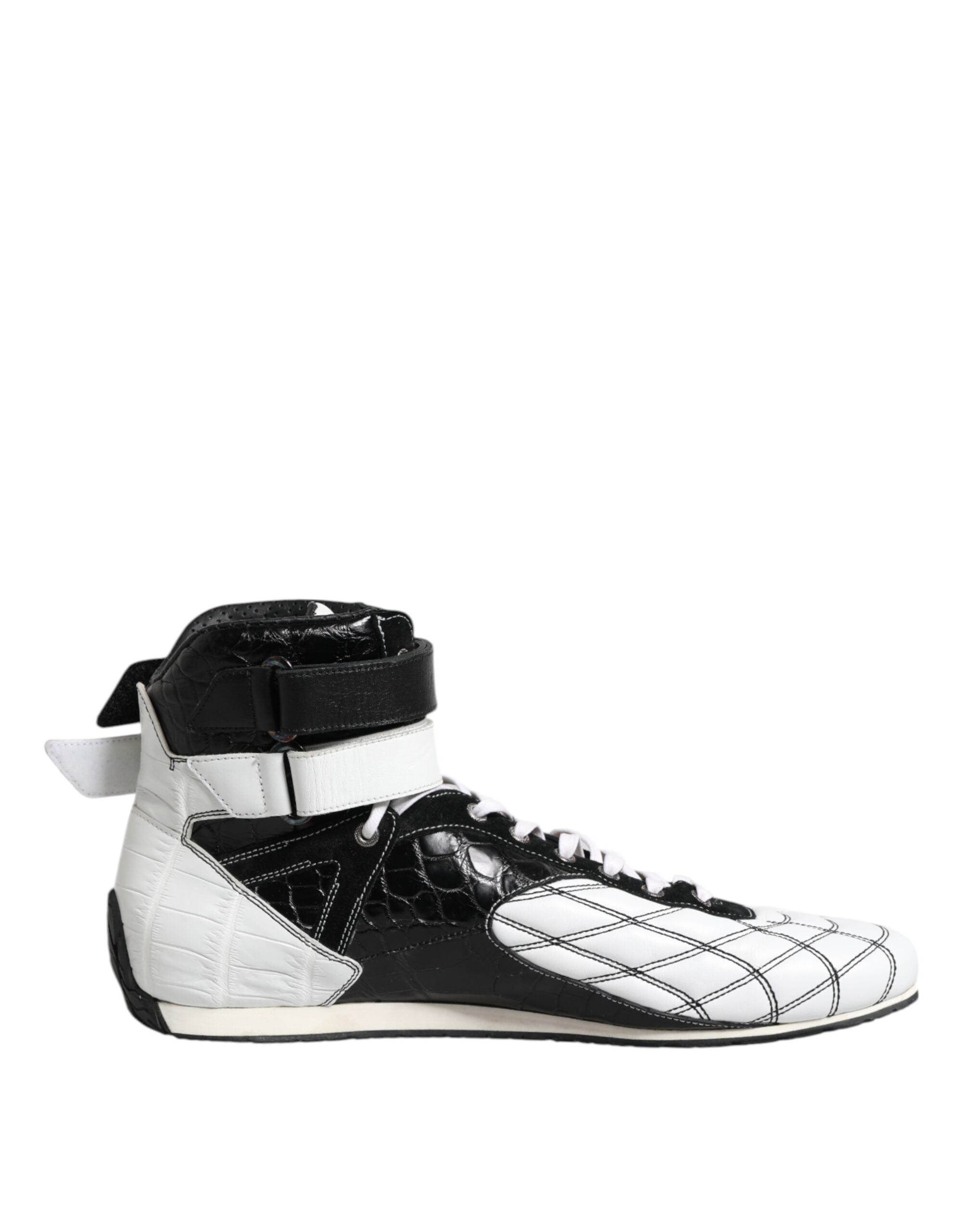 Dolce & Gabbana Black White Leather High Top Sneakers Shoes -   -  Dolce & Gabbana. Dolce & Gabbana Black White Leather High Top Sneakers Shoes -   -  Dolce & Gabbana.