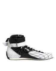 Dolce & Gabbana Black White Leather High Top Sneakers Shoes -   -  Dolce & Gabbana.