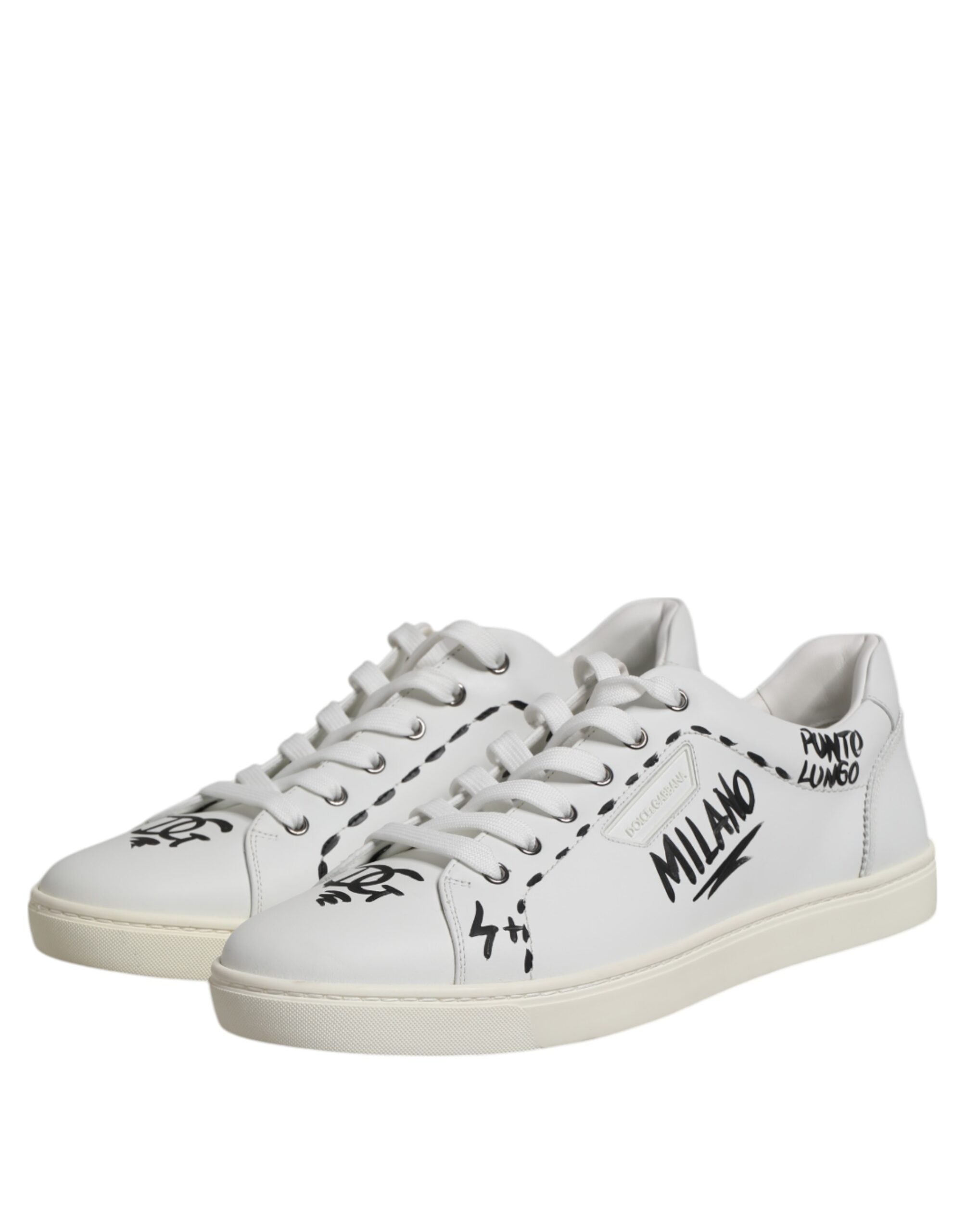 Dolce & Gabbana White London Calf Leather Men Sneakers Shoes -   -  Dolce & Gabbana. Dolce & Gabbana White London Calf Leather Men Sneakers Shoes -   -  Dolce & Gabbana.