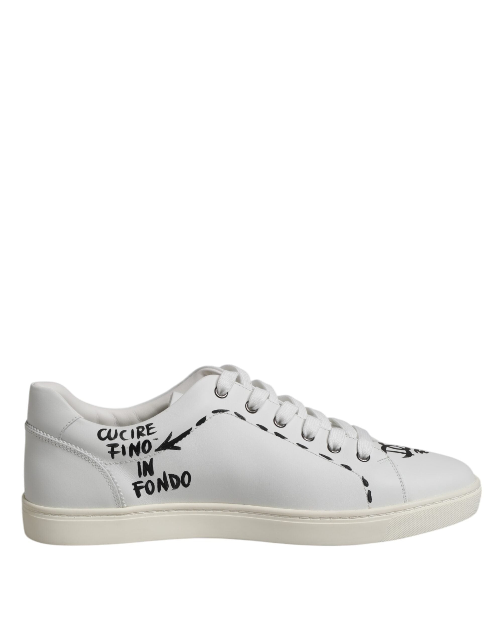 Dolce & Gabbana White London Calf Leather Men Sneakers Shoes -   -  Dolce & Gabbana.