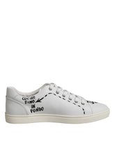 Dolce & Gabbana White London Calf Leather Men Sneakers Shoes -   -  Dolce & Gabbana.