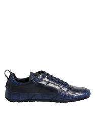 Dolce & Gabbana Dark Blue Leather Low Top Men Sneakers Shoes -   -  Dolce & Gabbana.