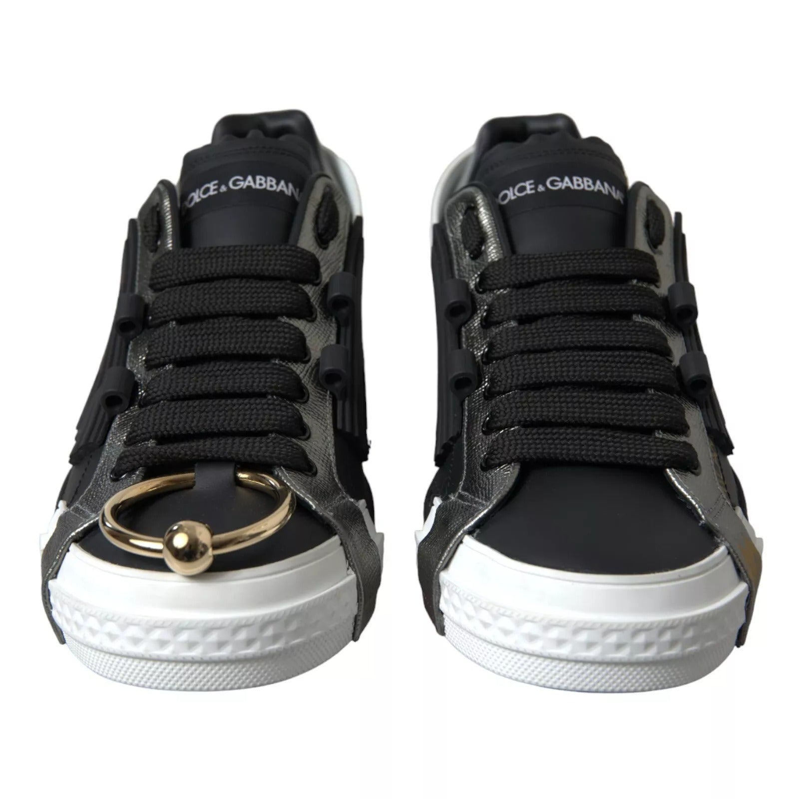 Dolce & Gabbana Black Leather Low Top Sneakers Portofino Shoes -   -  Dolce & Gabbana. Dolce & Gabbana Black Leather Low Top Sneakers Portofino Shoes -   -  Dolce & Gabbana.