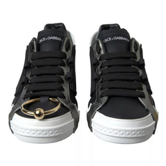 Dolce & Gabbana Black Leather Low Top Sneakers Portofino Shoes -   -  Dolce & Gabbana.