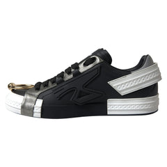Dolce & Gabbana Black Leather Low Top Sneakers Portofino Shoes -   -  Dolce & Gabbana.