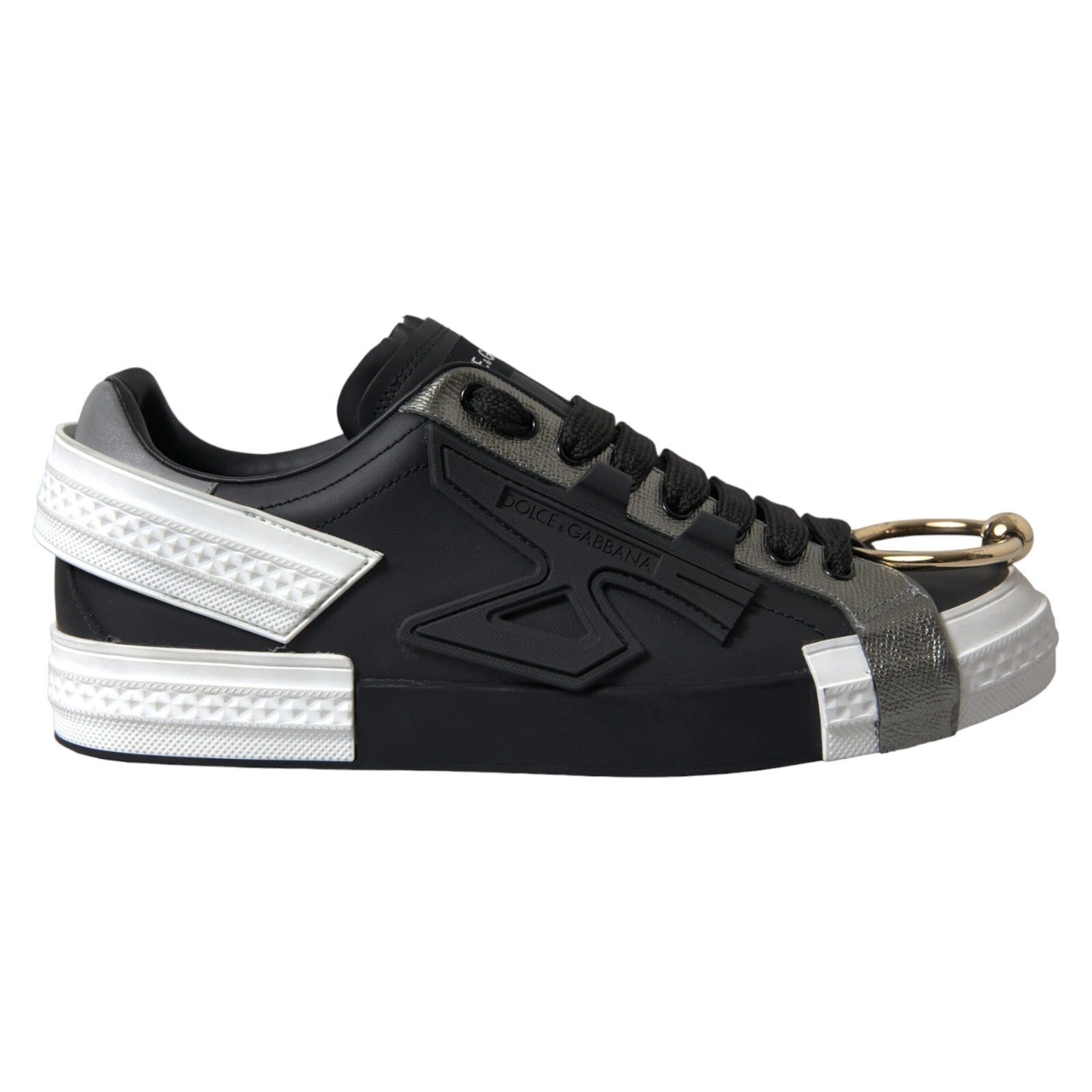 Dolce & Gabbana Black Leather Low Top Sneakers Portofino Shoes -   -  Dolce & Gabbana. Dolce & Gabbana Black Leather Low Top Sneakers Portofino Shoes -   -  Dolce & Gabbana.