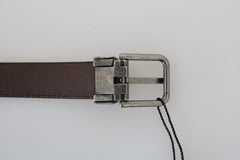 Dolce & Gabbana Blue Perforated Leather Gray Buckle Belt -   -  Dolce & Gabbana.