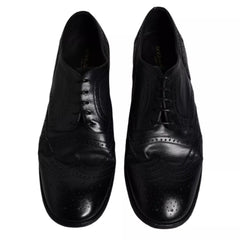 Dolce & Gabbana Dark Blue Leather Derby Wingtip Formal Shoes -   -  Dolce & Gabbana.
