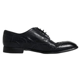 Dolce & Gabbana Dark Blue Leather Derby Wingtip Formal Shoes -   -  Dolce & Gabbana.