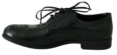Dolce & Gabbana Green Leather Broque Oxford Wingtip Shoes -   -  Dolce & Gabbana.