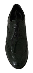 Dolce & Gabbana Green Leather Broque Oxford Wingtip Shoes -   -  Dolce & Gabbana.