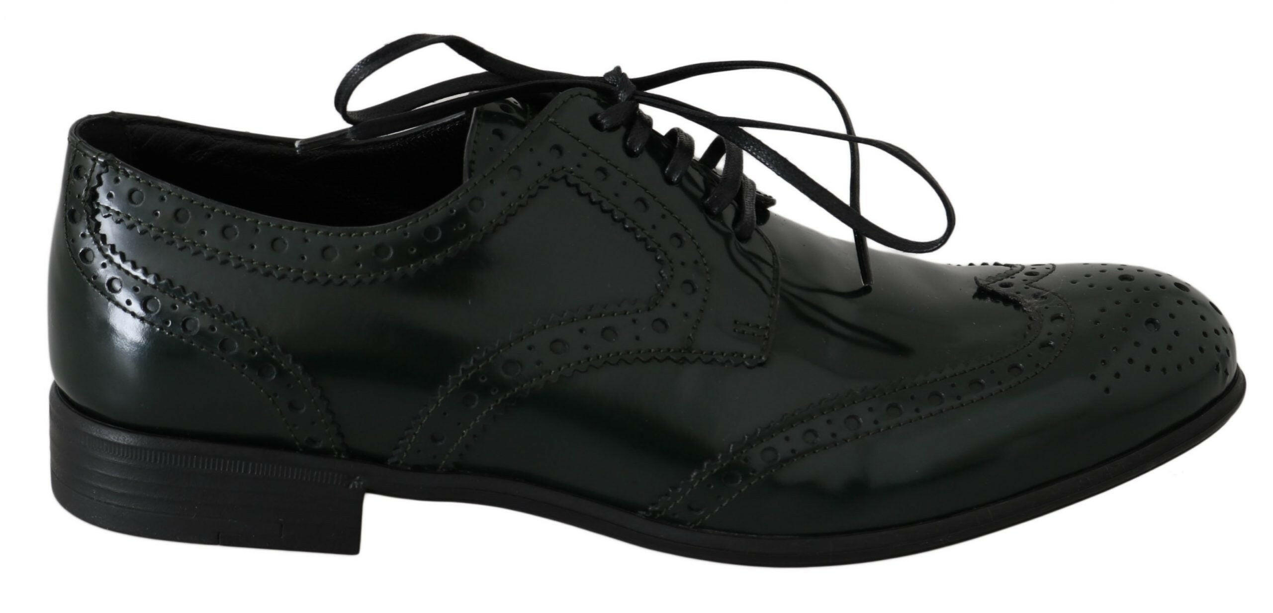 Dolce & Gabbana Green Leather Broque Oxford Wingtip Shoes -   -  Dolce & Gabbana.