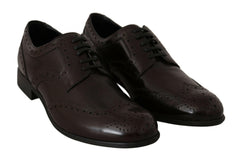 Dolce & Gabbana Brown Leather Broques Oxford Wingtip Shoes -   -  Dolce & Gabbana.