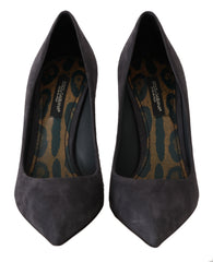 Dolce & Gabbana Gray Suede Leather Stiletto  Shoes Heels -   -  Dolce & Gabbana.