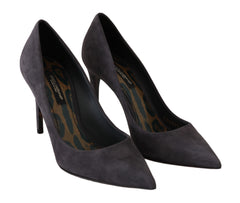 Dolce & Gabbana Gray Suede Leather Stiletto  Shoes Heels -   -  Dolce & Gabbana.