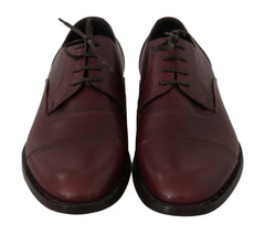 Dolce & Gabbana Red Bordeaux Leather Derby Formal Shoes -   -  Dolce & Gabbana.