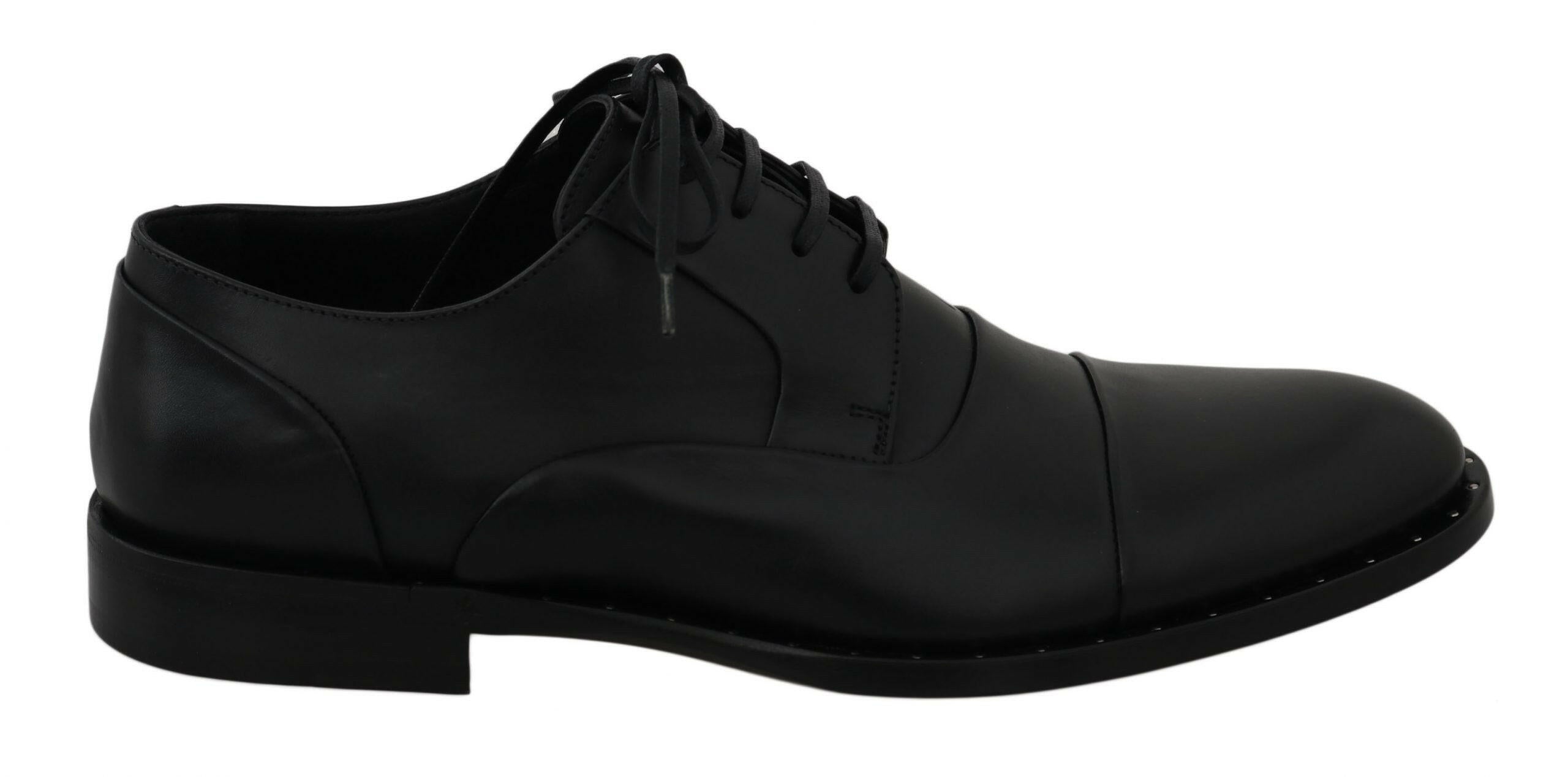 Dolce & Gabbana Black Leather Derby Formal Shoes -   -  Dolce & Gabbana.