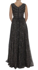 Dolce & Gabbana Dark Silk Shift Gown Full Length Dress -   -  Dolce & Gabbana.