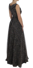 Dolce & Gabbana Dark Silk Shift Gown Full Length Dress -   -  Dolce & Gabbana.