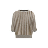 Brunello Cucinelli Openwork knit pattern Sweater with sequins -   -  Brunello Cucinelli.