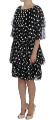 Dolce & Gabbana Black White Polka Dotted Ruffled Dress -   -  Dolce & Gabbana.