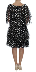 Dolce & Gabbana Black White Polka Dotted Ruffled Dress -   -  Dolce & Gabbana.