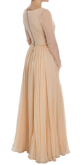 Dolce & Gabbana Beige Silk Ball Gown Full Length Dress -   -  Dolce & Gabbana.