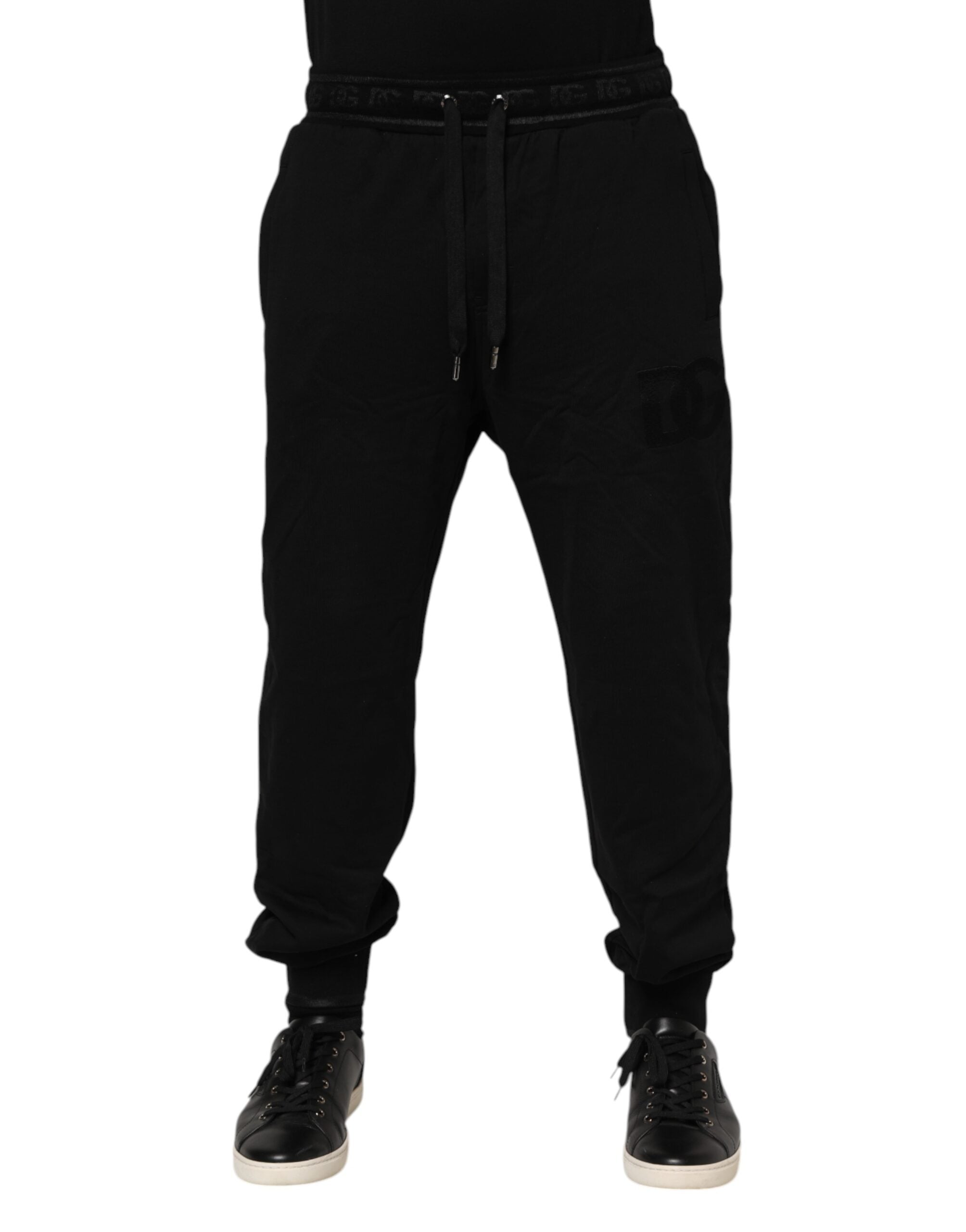 Dolce & Gabbana Black Cotton Drawstring Jogger Pants - - Dolce & Gabbana.