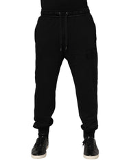 Dolce & Gabbana Black Cotton Drawstring Jogger Pants - - Dolce & Gabbana.