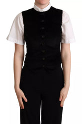 Dolce & Gabbana Black Brown Leopard Print Waistcoat Vest -   -  Dolce & Gabbana.