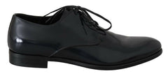 Dolce & Gabbana Blue Leather Polished Dress Derby Shoes -   -  Dolce & Gabbana.