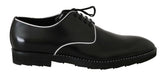 Dolce & Gabbana Black Leather White Line Dress Derby Shoes -   -  Dolce & Gabbana.