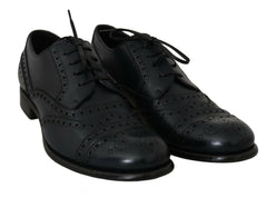 Dolce & Gabbana Dark Blue Leather Wingtip Oxford Dress Shoes -   -  Dolce & Gabbana.