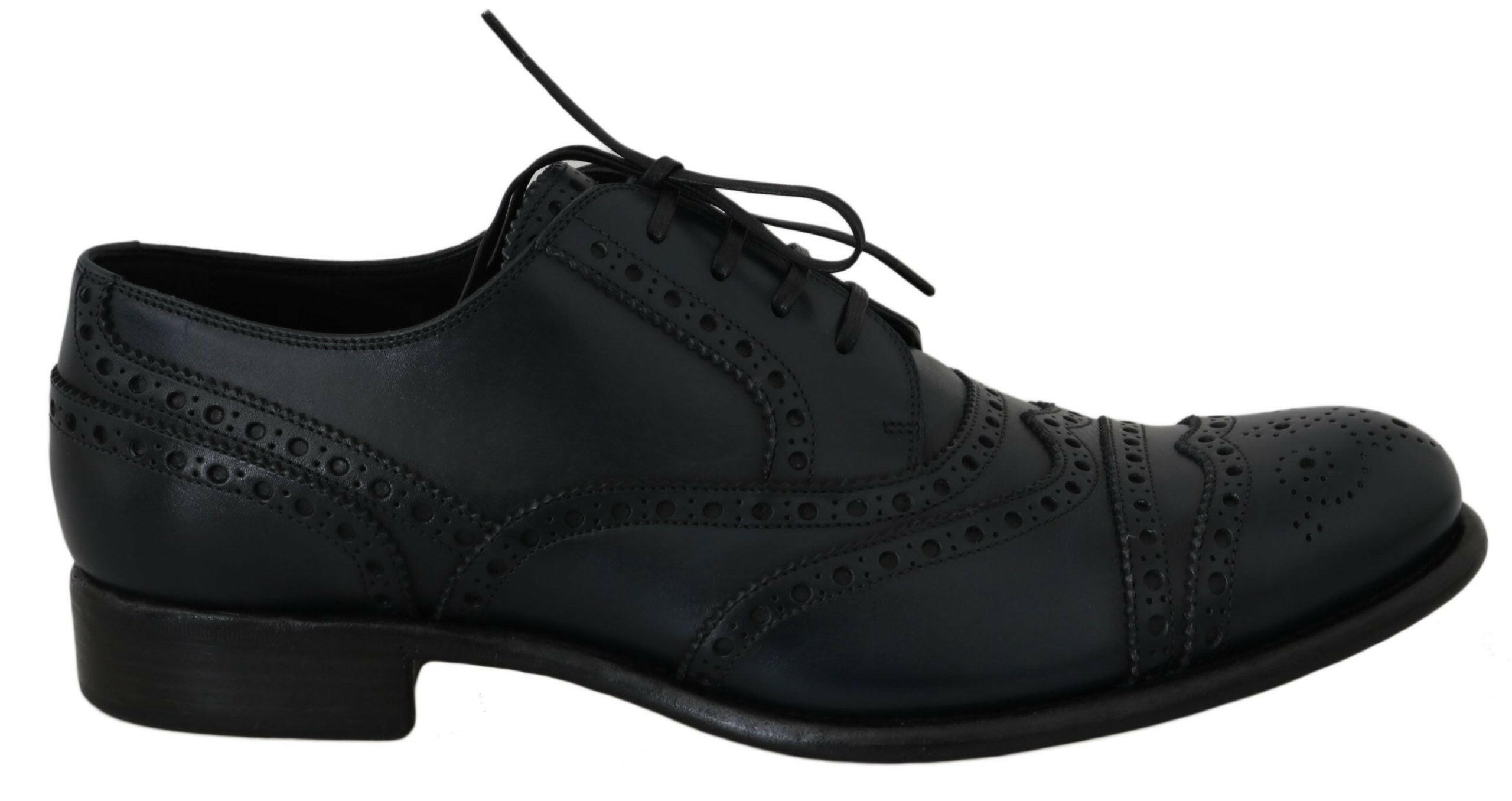 Dolce & Gabbana Dark Blue Leather Wingtip Oxford Dress Shoes -   -  Dolce & Gabbana.