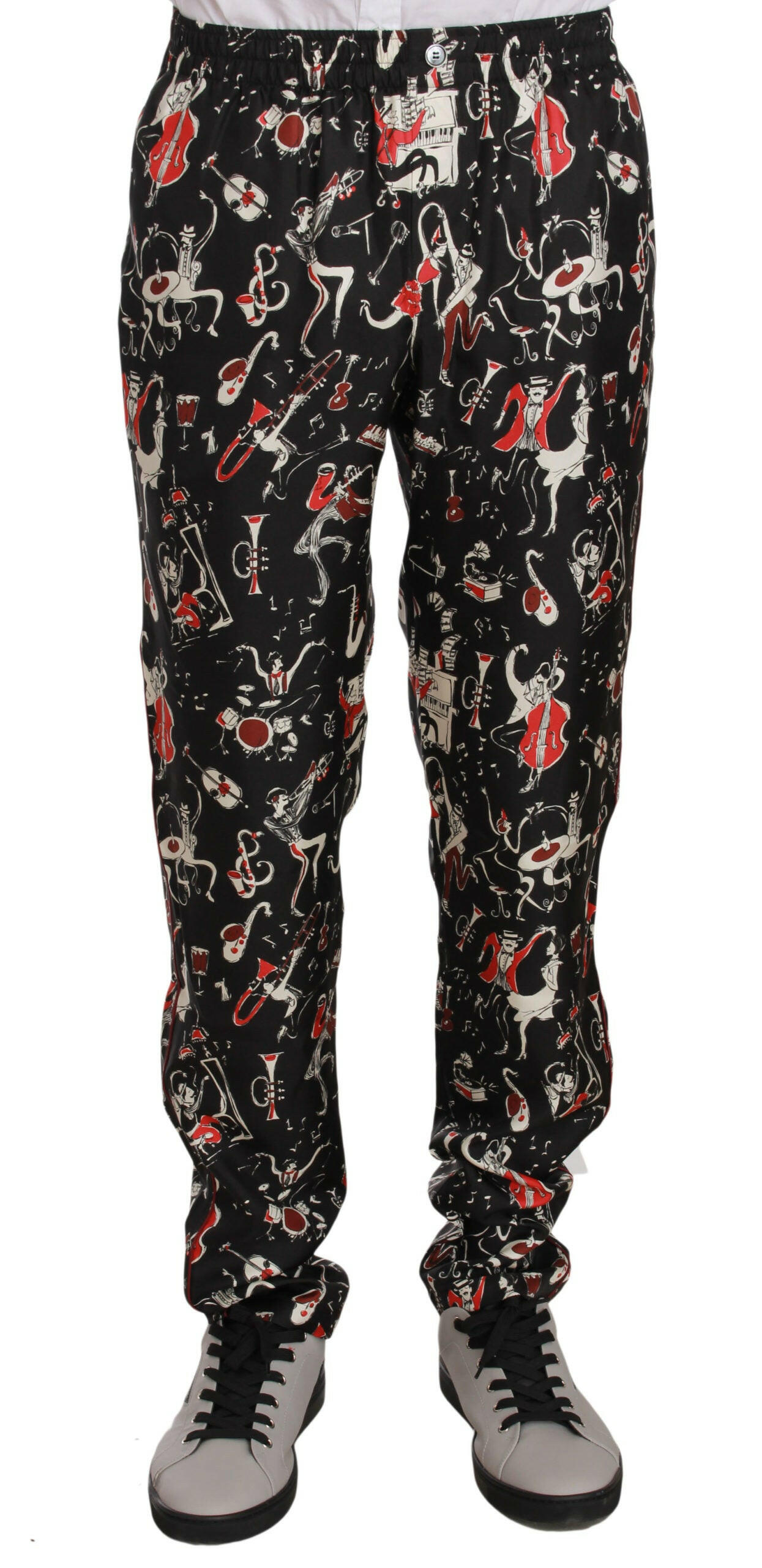 Dolce & Gabbana Red Musical Instrument Print Sleepwear Pants -   -  Dolce & Gabbana.
