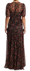 Dolce & Gabbana Black Floral Roses A-Line Shift Gown Dress -   -  Dolce & Gabbana.
