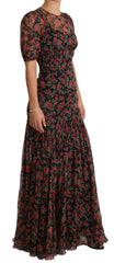 Dolce & Gabbana Black Floral Roses A-Line Shift Gown Dress -   -  Dolce & Gabbana.