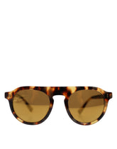 Dolce & Gabbana Brown Acetate Round Leopard Print Eyewear Sunglasses -   -  Dolce & Gabbana.