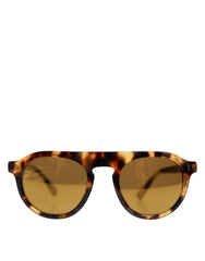 Dolce & Gabbana Brown Acetate Round Leopard Print Eyewear Sunglasses -   -  Dolce & Gabbana.