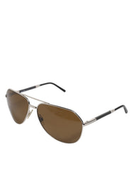 Dolce & Gabbana DG2073 Silver Steel Classic Pilot Brown Lens Sunglasses -   -  Dolce & Gabbana.