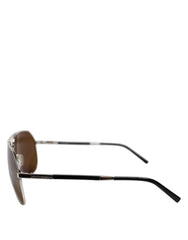 Dolce & Gabbana DG2073 Silver Steel Classic Pilot Brown Lens Sunglasses -   -  Dolce & Gabbana.