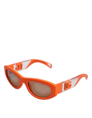 Dolce & Gabbana Orange Reborn To Live Oval Frame Logo Eyewear Sunglasses -   -  Dolce & Gabbana.