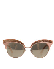 Dolce & Gabbana Pink Gold Mirrored Cat Eye DG6109 Sequined Sunglasses -   -  Dolce & Gabbana.
