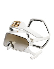 Dolce & Gabbana White Acetate Next Generation Mask Eyewear Sunglasses -   -  Dolce & Gabbana.